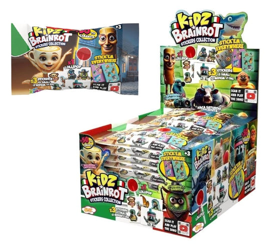 Brain rot stickers and lollipop