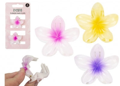 Small flower claw hair clips 2 pack