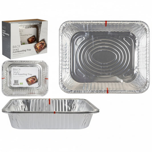 Foil roasting trays 2 pack