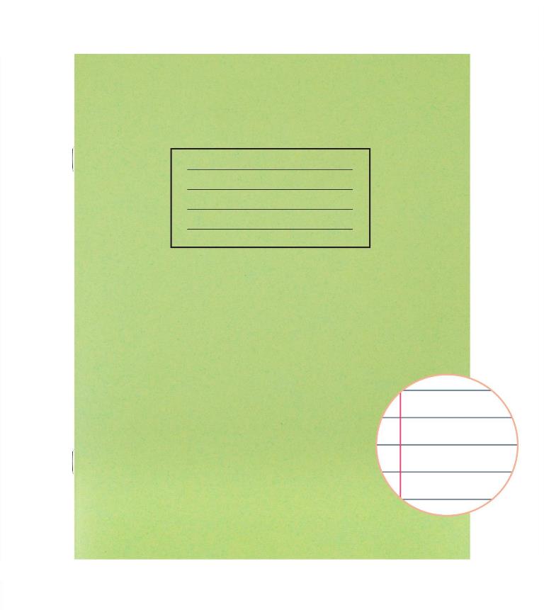 Silvine exercise book - green lined