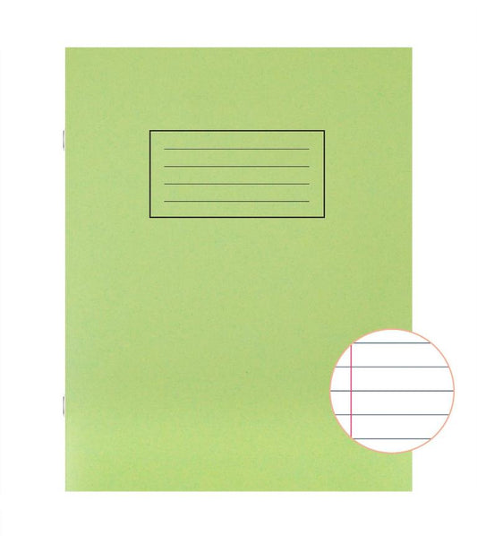 Silvine exercise book - green lined