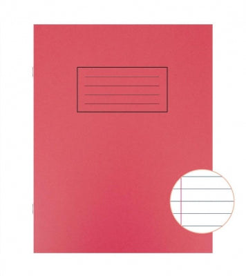 Silvine exercise book - red lined
