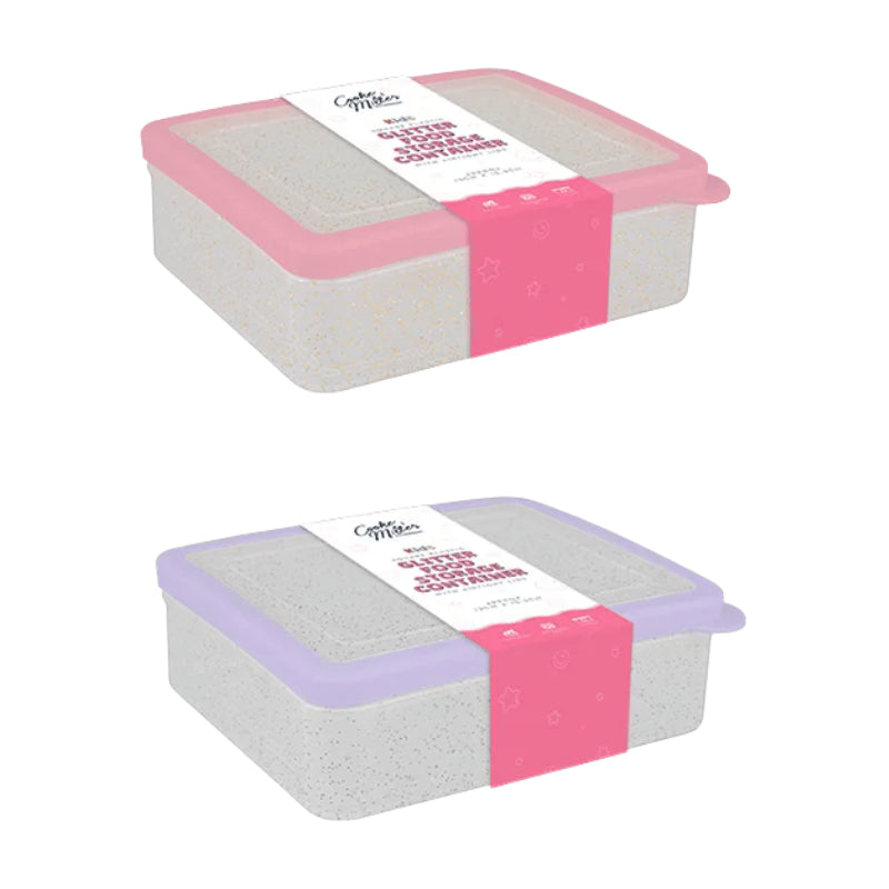 Glitter food storage container.