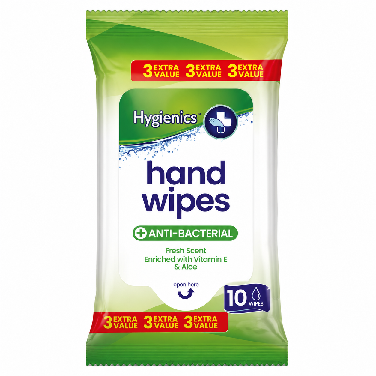Hygienics hand wipes 3x10 pack