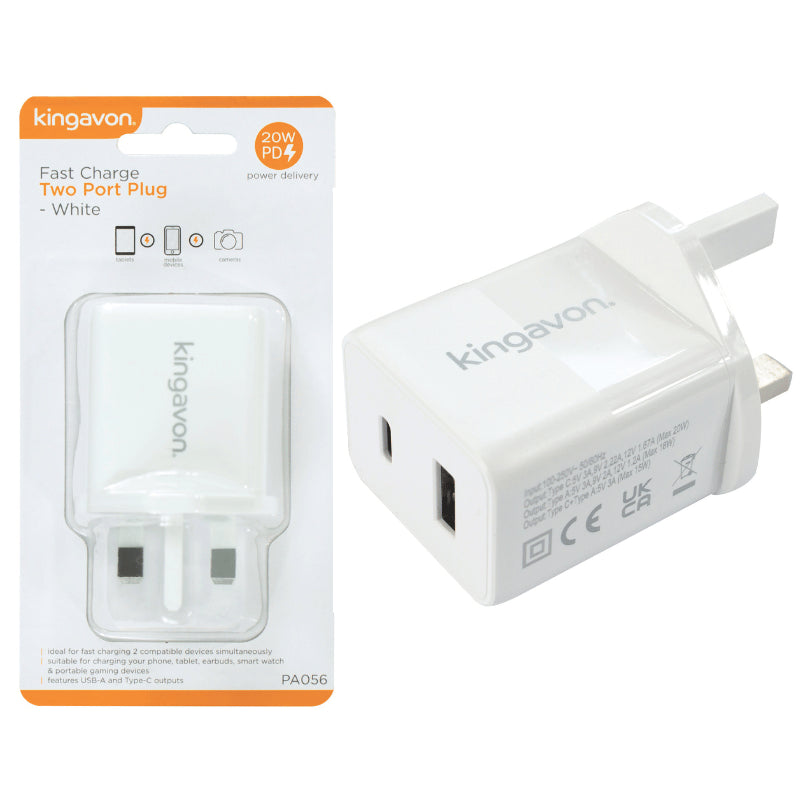 Fast charge two port plug.