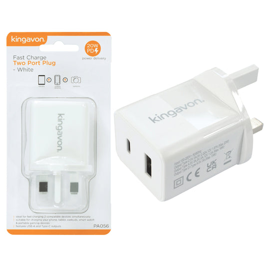 Fast charge two port plug.