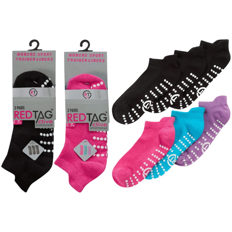 Ladies gripper sole sport trainer socks.
