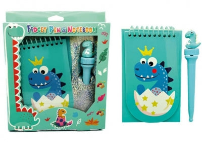 Notebook and fidget pen set - dinosaur