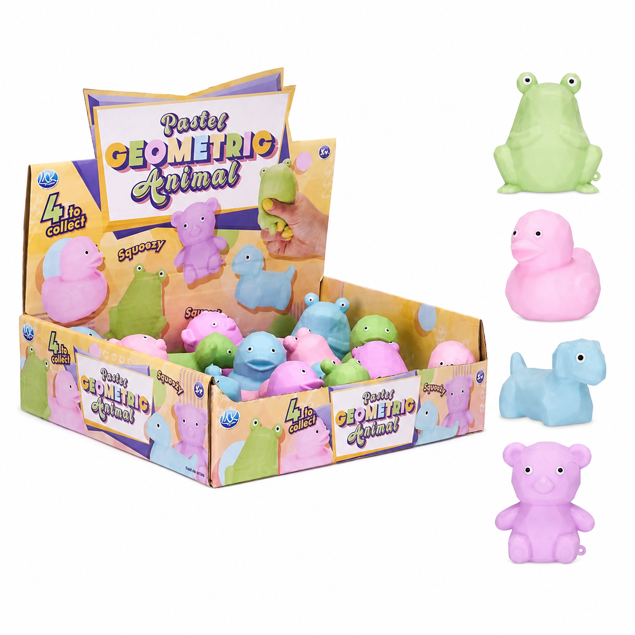 Pastel geometric animal squishy.