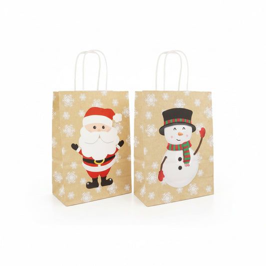 Christmas Kraft paper bag with twist handles