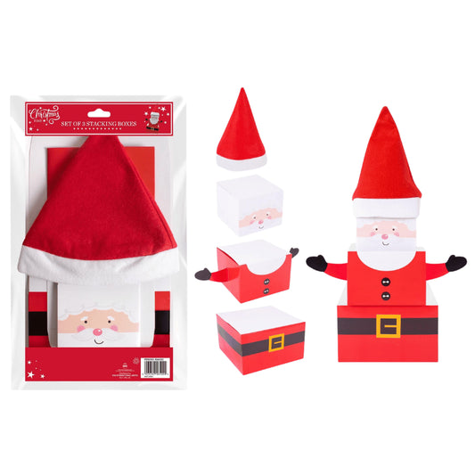 Santa stacking gift boxes