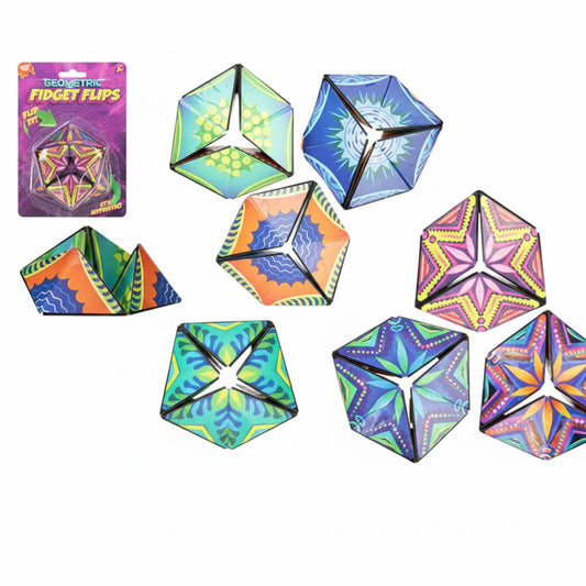 Geometric fidget flips toy