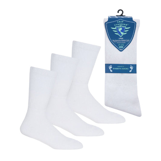 Men’s diabetic socks 3 pack - white