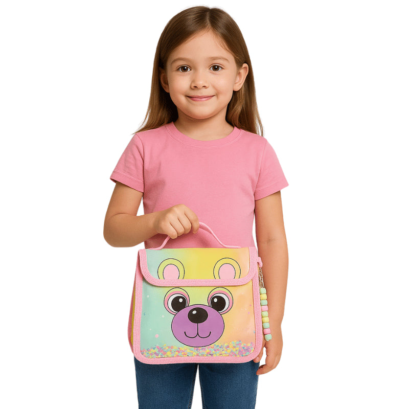 Bear insulated lunch bag with detachable charm keyring