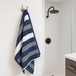 Royal stripe bath sheet - navy