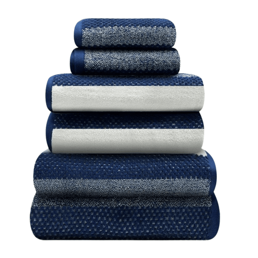 Royal stripe bath sheet - navy