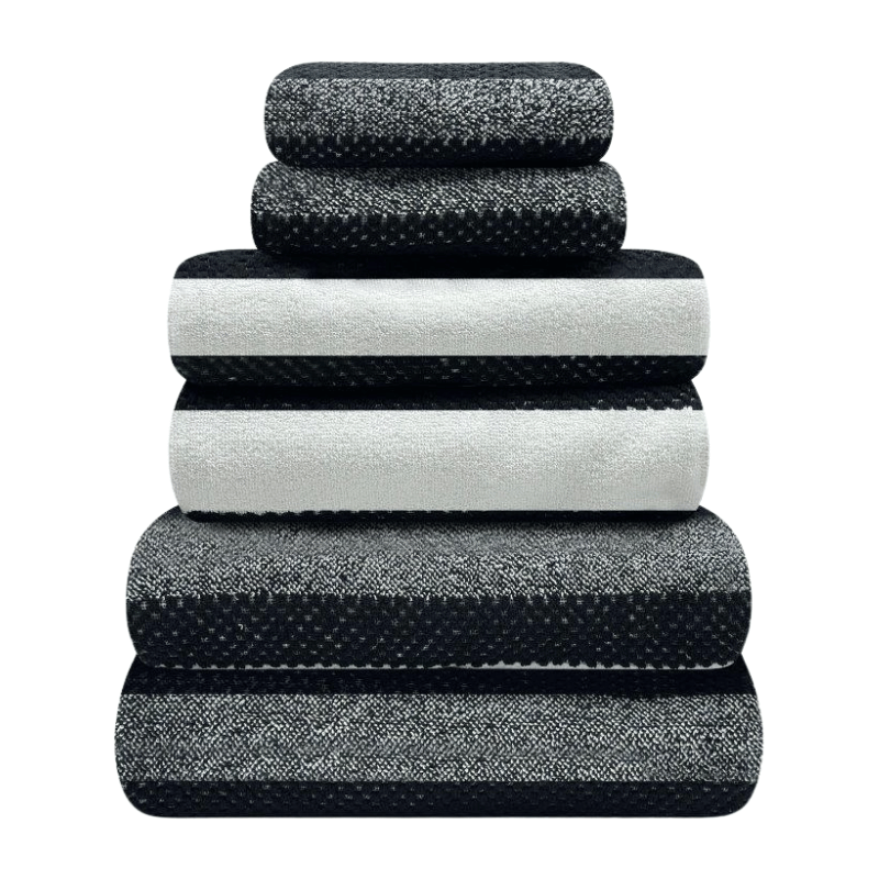 Royal stripe bath sheet - black