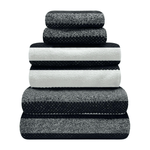 Royal stripe bath sheet - black