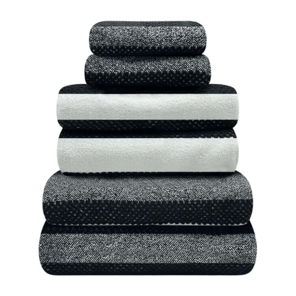Royal stripe bath sheet - black
