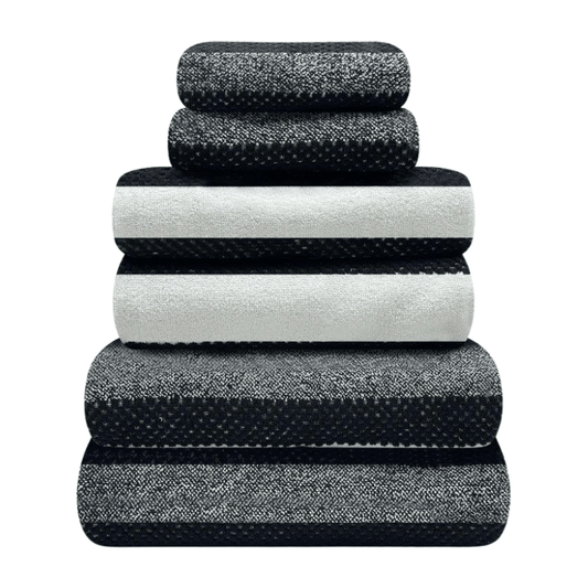 Royal stripe bath sheet - black