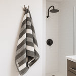 Royal stripe bath sheet - charcoal