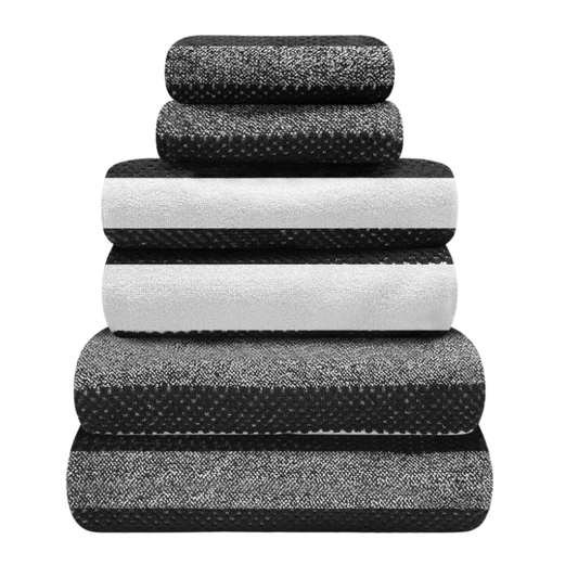 Royal stripe bath sheet - charcoal