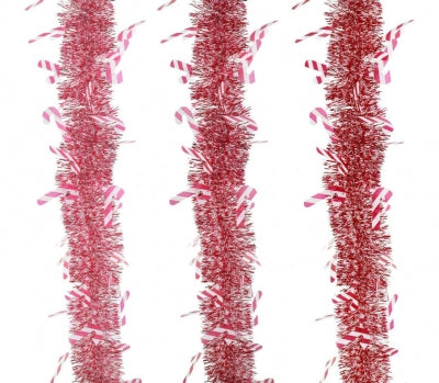 Christmas candy cane tinsel 2m