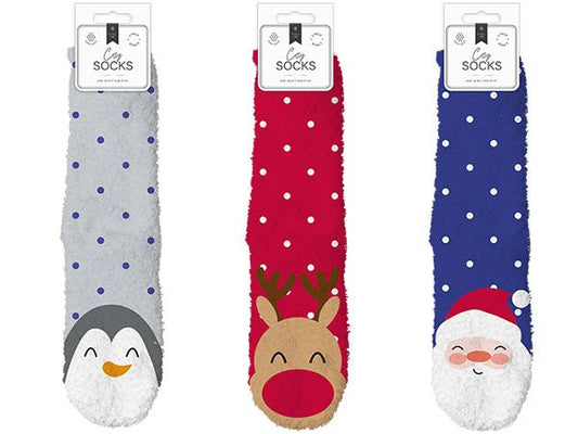 Cosy festive gripper socks 2 pairs