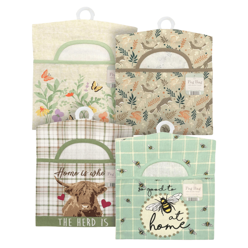 Peg bag 100% cotton with double hanger.