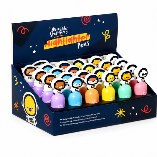 Space team highlighter pen with topper