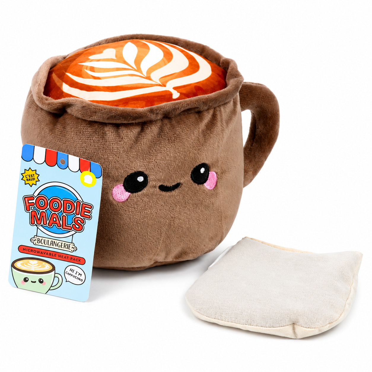 Foodiemals cappuccino microwaveable lavender heat plush