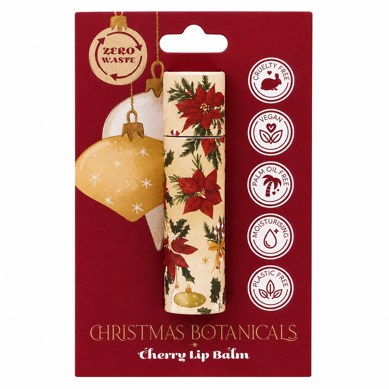 Christmas botanicals paper stick lip balm