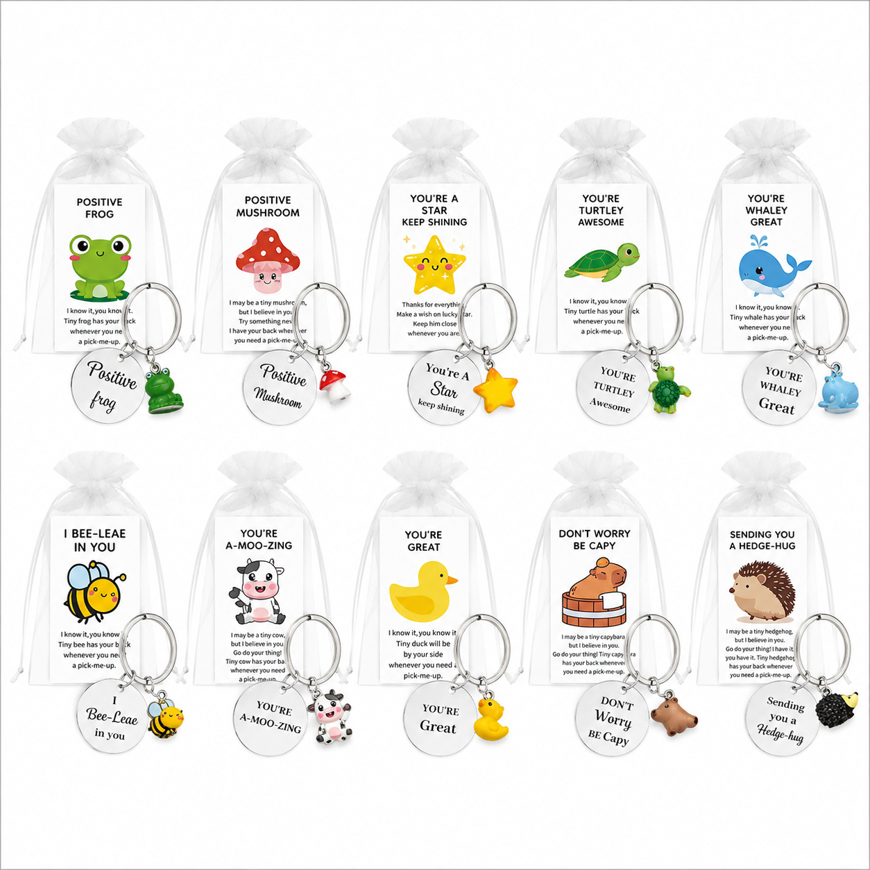 Inspirational animal keyring