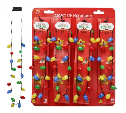 Christmas flashing bulb necklace