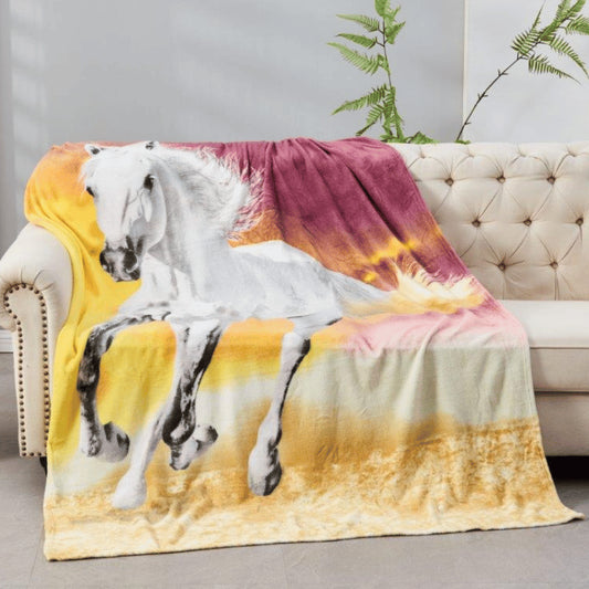 3D throw 150x200cm - running horse