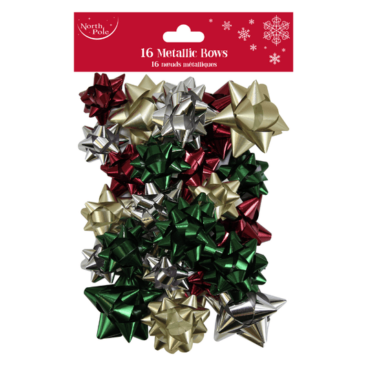 Modern mix metallic Christmas gift bows 16 pack