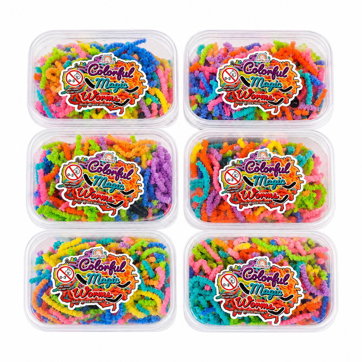 Colourful magic worms tub.