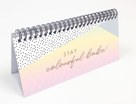 Desk top slogan calendar