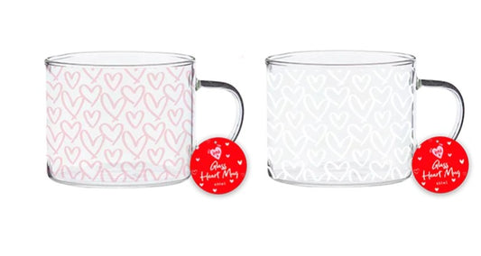 Glass heart print mug