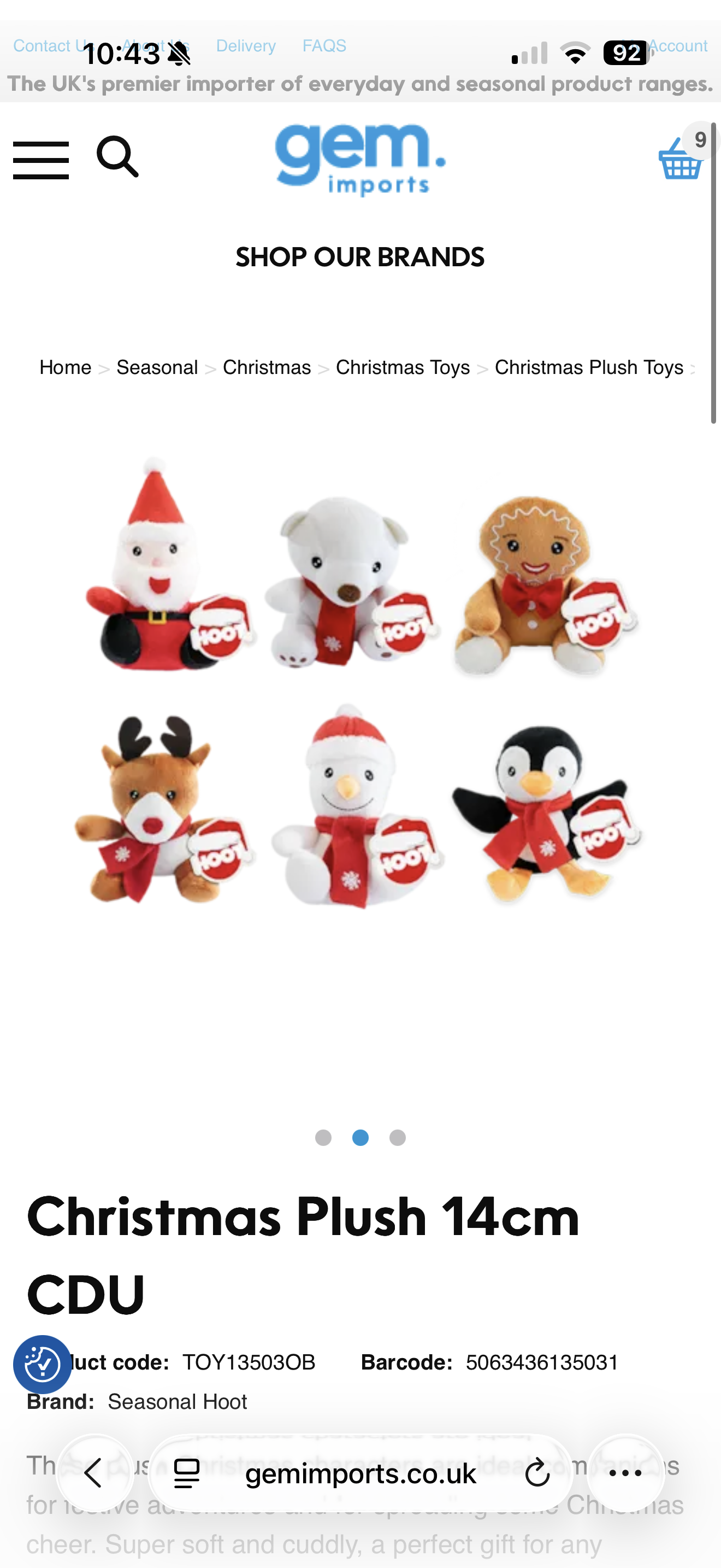 Christmas plush 14cm