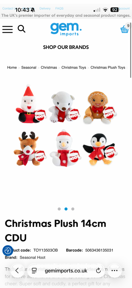 Christmas plush 14cm