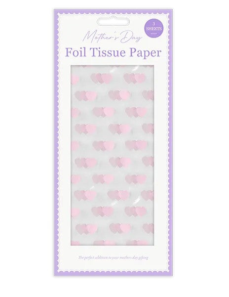 Tissue paper - pink foil heart