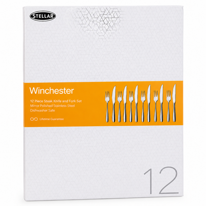 Stellar Winchester 12 piece steak knife & fork set