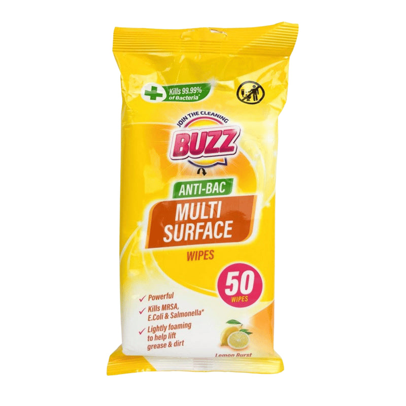 Buzz lemon antibacterial wipes