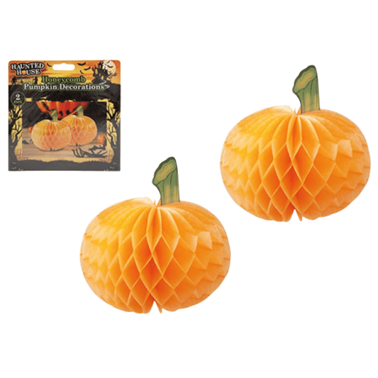 Honeycomb pumpkin decoration set of 2
