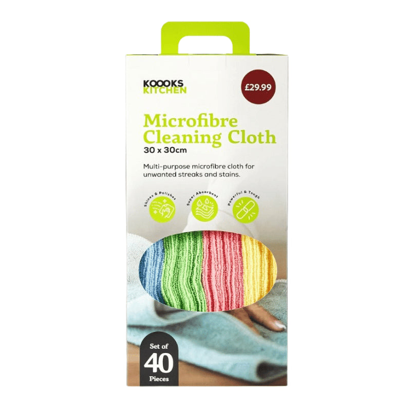 Microfibre cleaning cloths 40 pack.