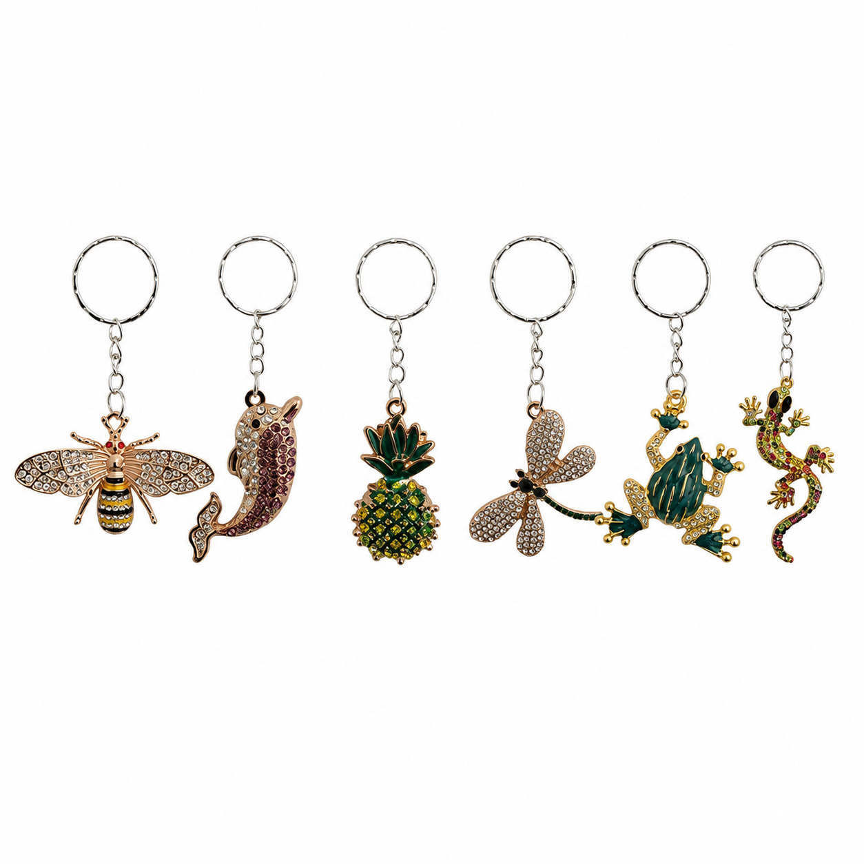 Diamond animal keyring
