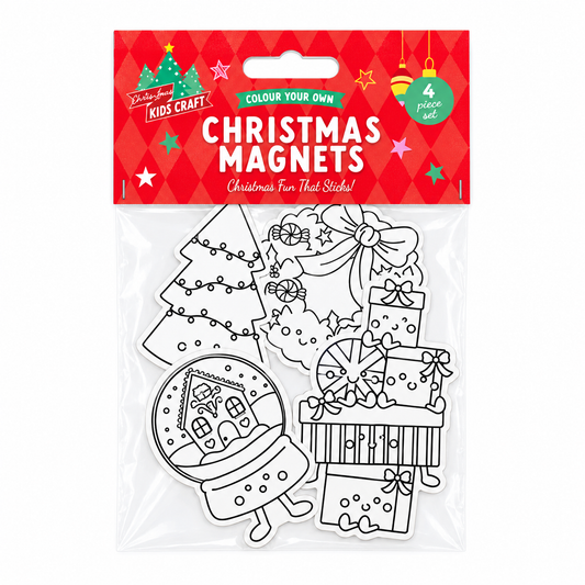 Colour your own Christmas magnets 4 pack