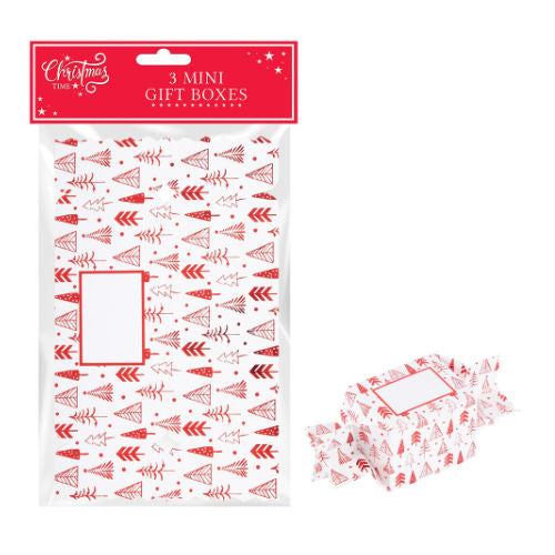 Mini red treat boxes 3 pack.