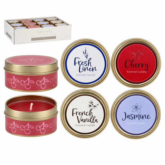 The candle factory small patterned tin candle